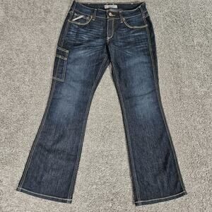 Ariat Rebar Jeans Womens 30S Blue Boot Cut DuraStretch Riveter Cowgirl Western